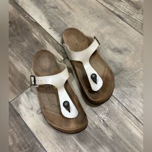 Birkenstock Gizeh White Thong Sandals Women 37